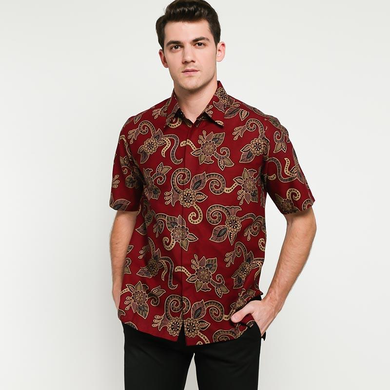 Jual Batik  Adikusuma Men Hem Motif Batik  Bunga  Krokot  