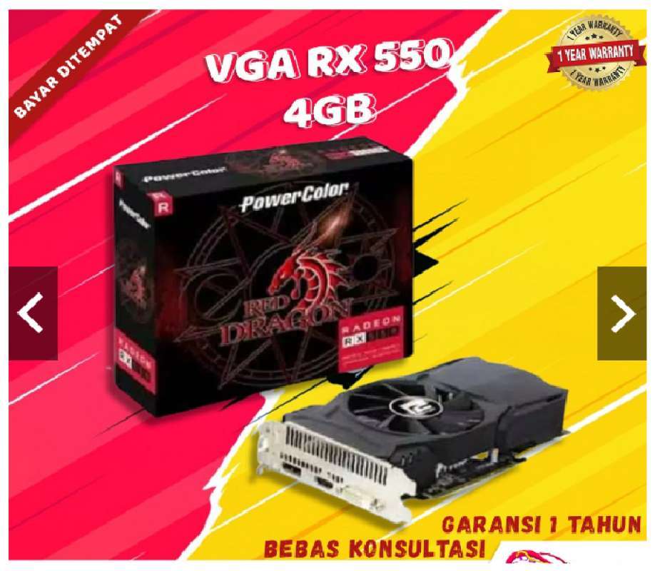 Promo VGA RX 550 4GB DDR5 NVIDIA GRAPHIC CARD MURAH Diskon 2% di Seller ...