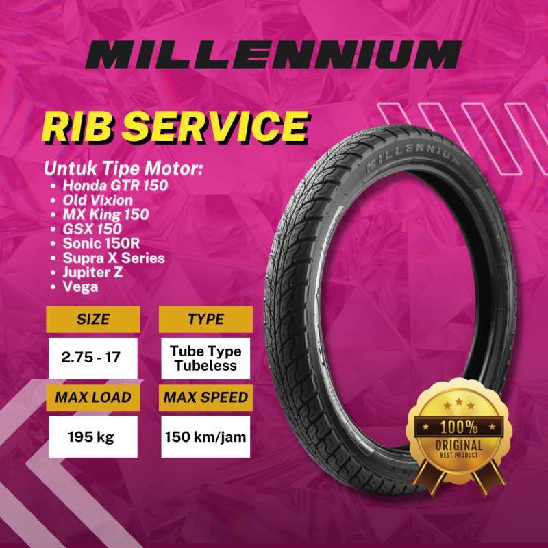 Promo Millennium Rib Service 2.75-17 41P Tubetype Diskon 10% di Seller ...
