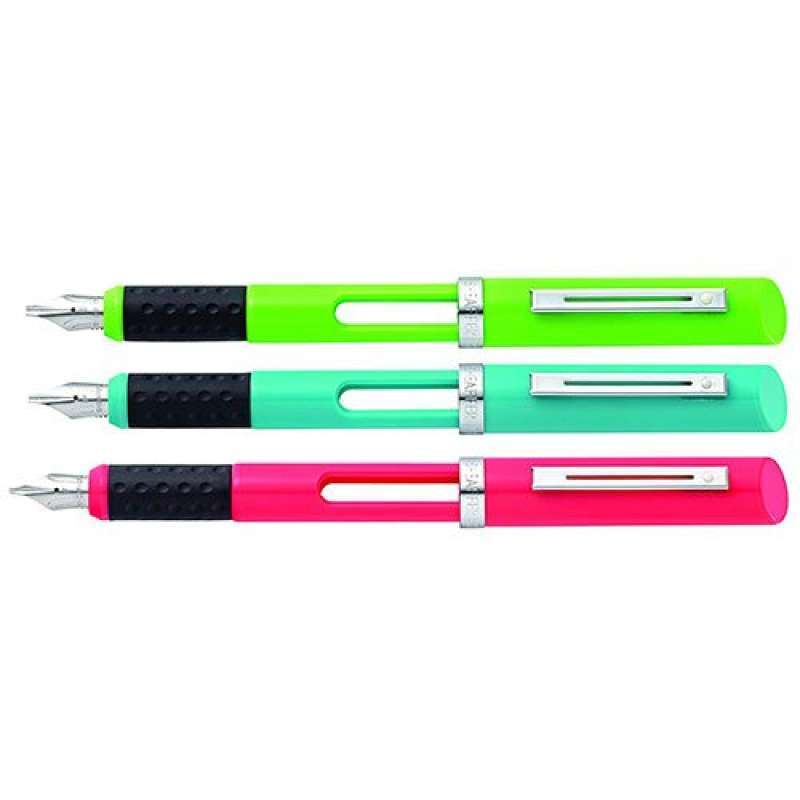 Sheaffer Calligraphy Maxi Kit black, yellow, blue - 3x refillable fountain pens, 3x nibs, 20x assorted inks