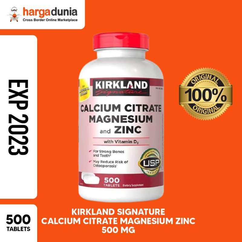 Jual Kirkland Signature Calcium Citrate Magnesium Zinc [500mg/500