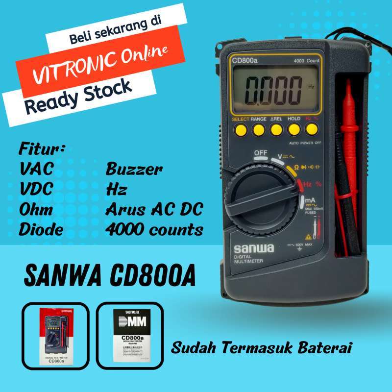 Jual Multimeter Sanwa CD800a Multitester Digital CD800A Avometer CD 800