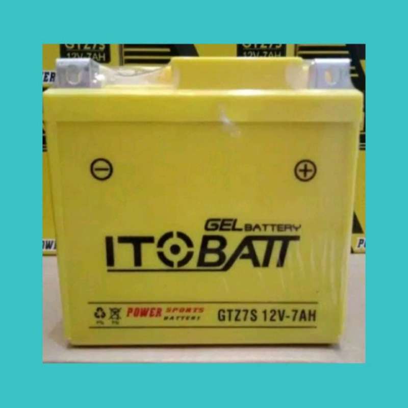Jual aki motor vairo 125 GTZ7S ITOBATT Voltage : 12V Capacity : 7Ah Aki