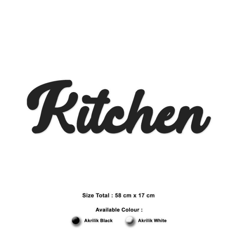 Promo Hiasan Dinding Akrilik Kitchen Wall Decor Letter Sign 58 X 17