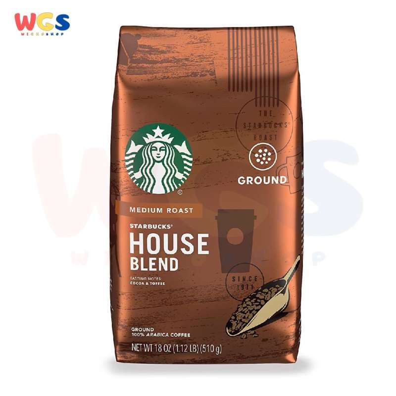 Jual Starbucks House Blend Medium Roast Ground 100% Arabica Coffee 510g ...