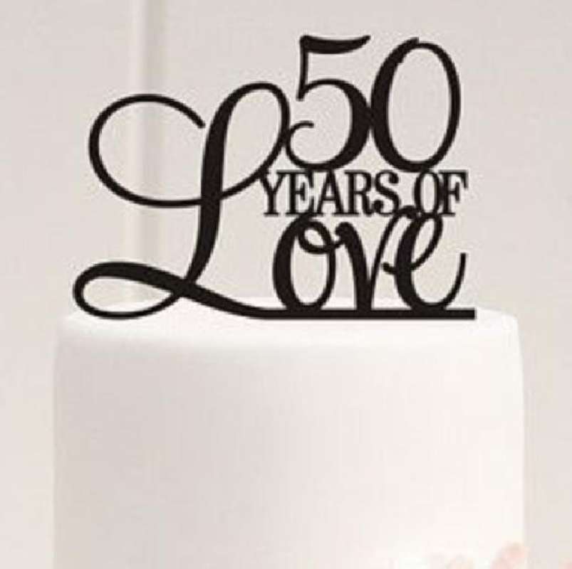 Jual Custom Cake Topper Anniversary | Acrylic Cake Topper - 17cm di