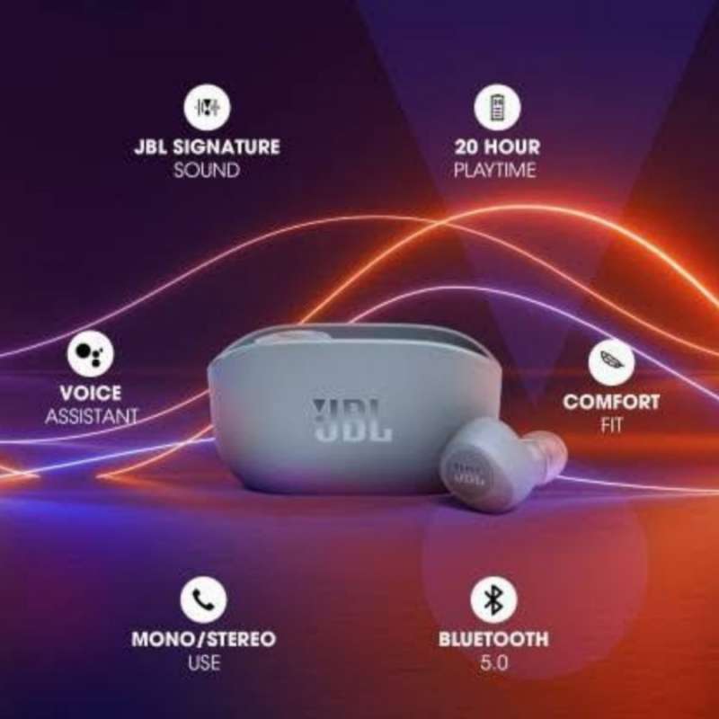 Jual JBL WAVE 100 TWS / WAVE100 TWS True Wireless Earbuds Original ...