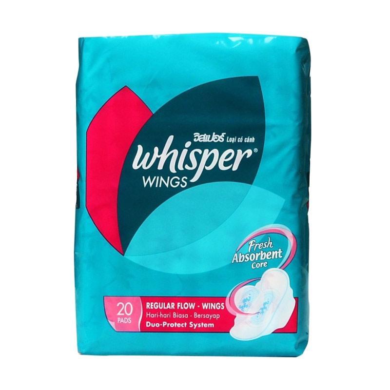 Promo Surabaya Whisper Regular Flow Wings Pembalut [20 Pads] Diskon