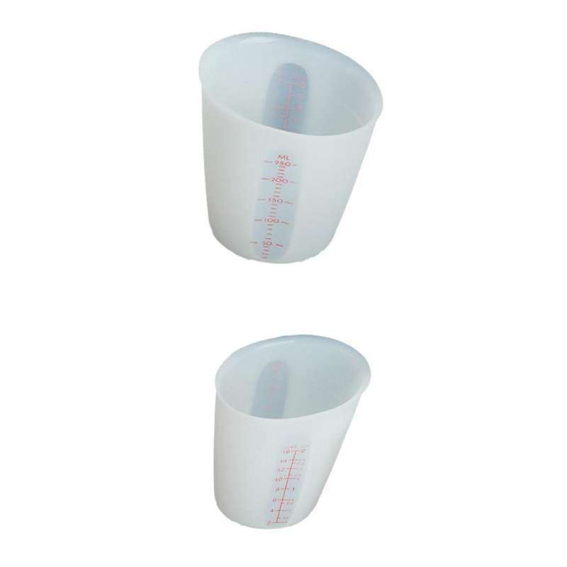 Promo 2x Silicone Measuring Cup Pinch&Pour Baking Measurement W/ Scale