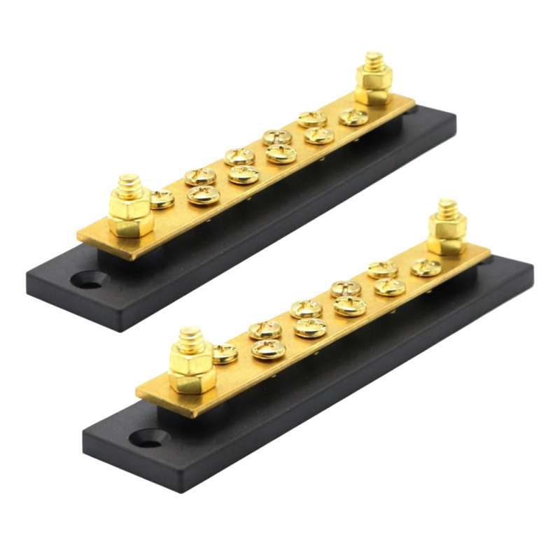 Jual 2pcs 10 Way 2 Stud Brass Bus Bar Electrical Terminal Block 150 amp