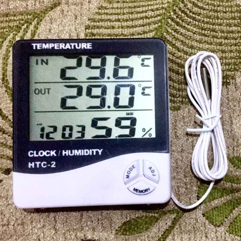 Jual HTC-2 Clock Thermometer dan Hygrometer Pengukur Suhu dan
