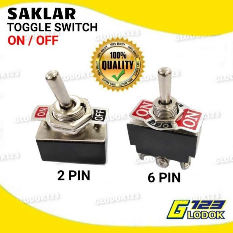 Jual Premium Saklar Switch Toggle Togle Tombol ON OFF 2 6 Pin Kaki - 2 ...