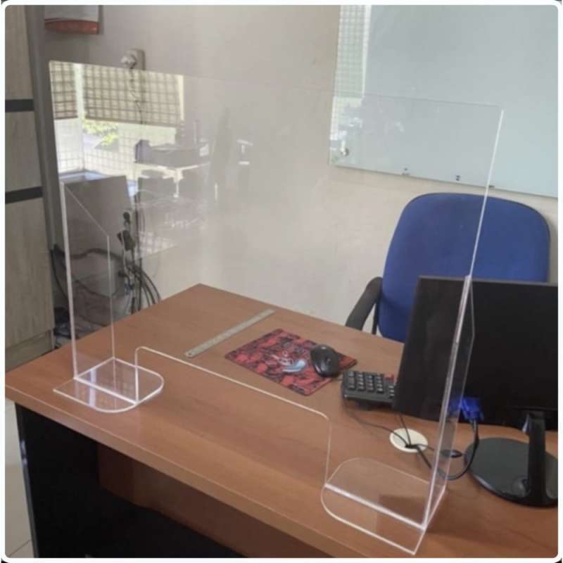 Jual Acrylic Table Divider / Table Shield /Pembatas Meja Covid 100X60Cm