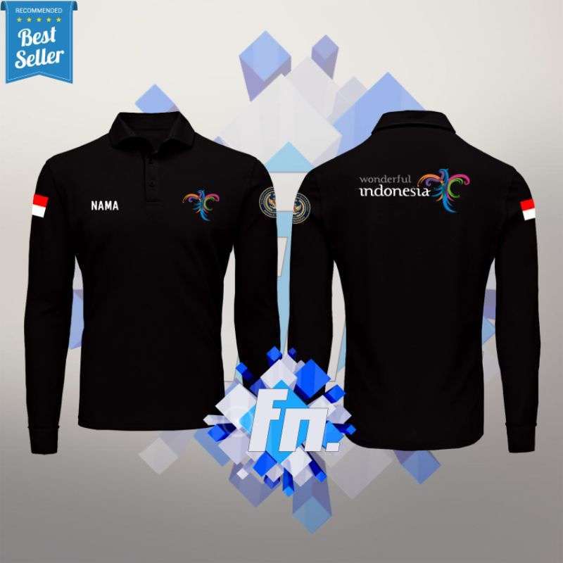 Promo (SABLON) KAOS POLO SHIRT KERAH LENGAN PANJANG PESONA WONDERFUL