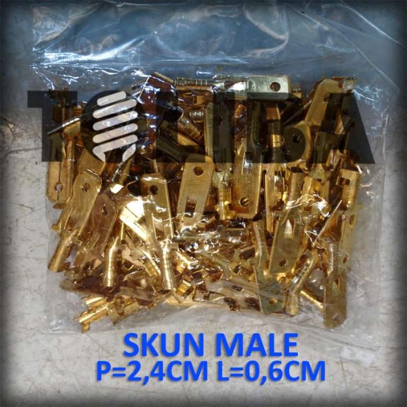 Jual skun male cowok / skun gepeng untuk soket motor mobil aki di