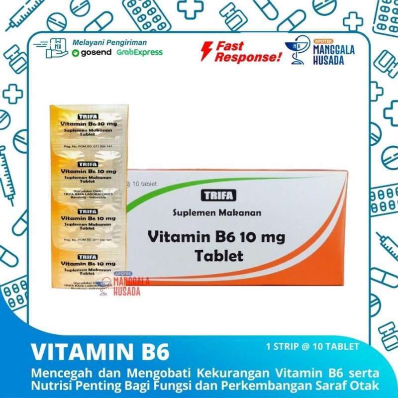 Jual Vitamin B6 10 Mg Suplemen Makanan Perstrip 10 Tablet Di Seller