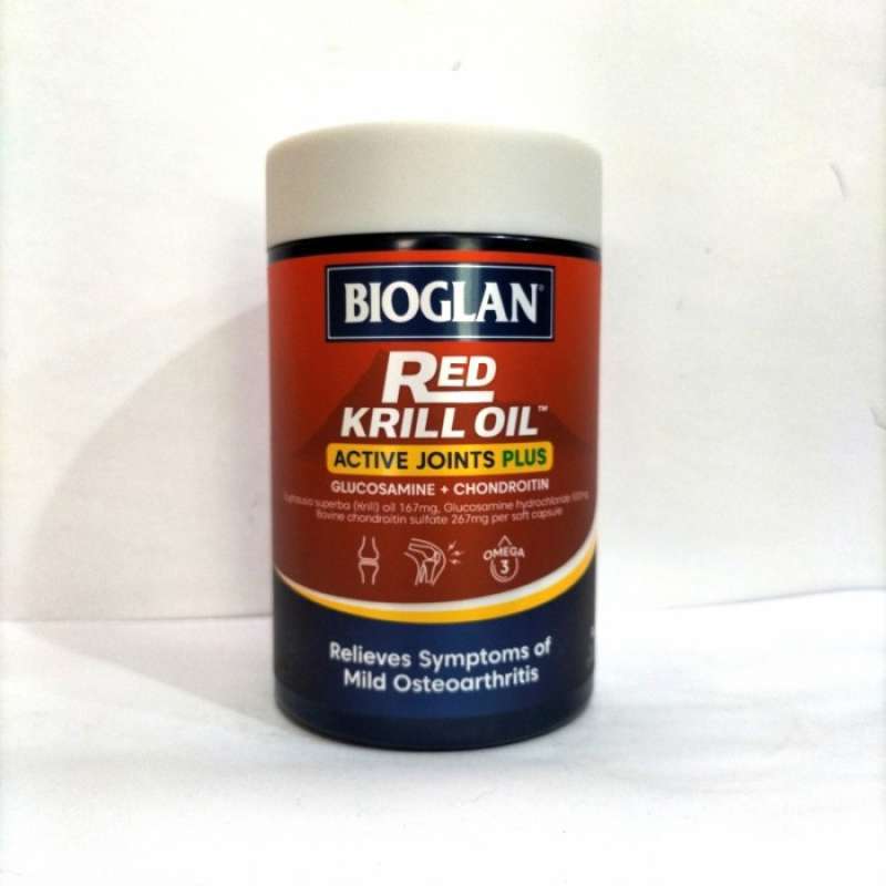Jual Bioglan Red Krill Oil Active Joints Plus 90 Soft Capsules di