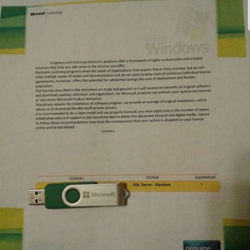 Jual Microsoft Sql Server 2017 Standard W/ 5 Cal's Original Usb Di ...