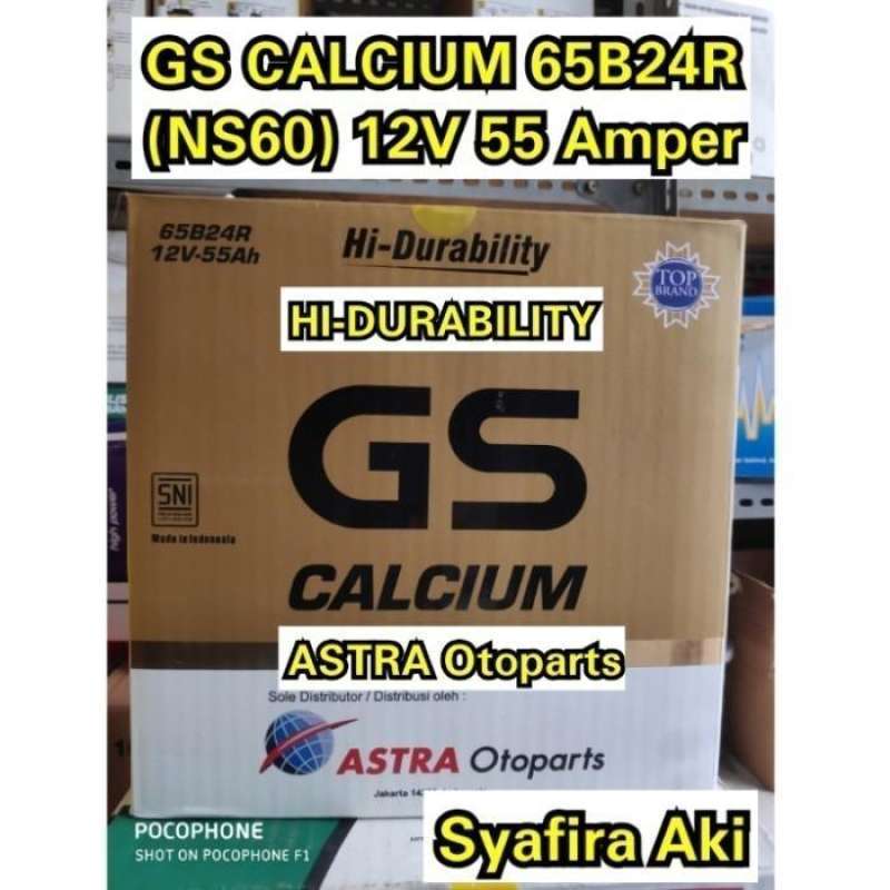 Jual Aki Mobil Gs Astra Calcium 65b24r / Ns60 12v 55ah Mf Di Seller