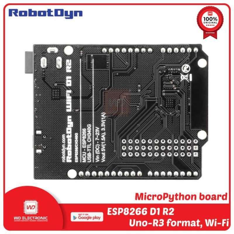 Jual Robotdyn Micropython Board Esp8266 D1 R2 Uno R3 Micro Phyton Wemos ...