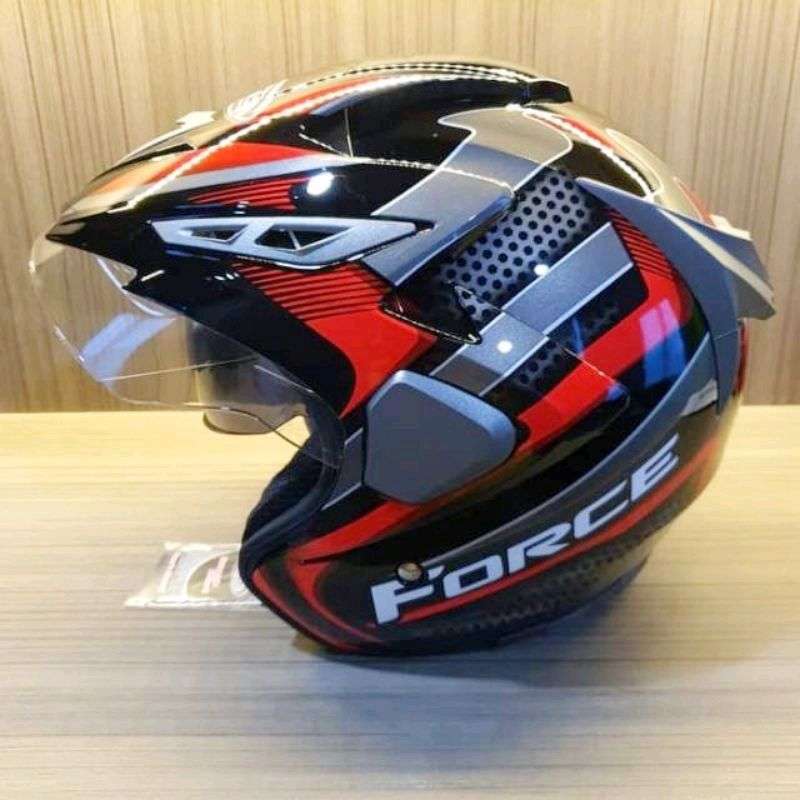Jual Force Helmet Helm Laki Keren Half Face Double Visor SNI Cassanova