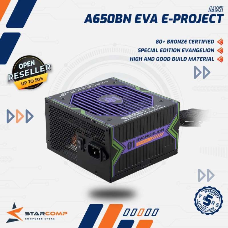 Promo MSI MAG A650BN EVA EPROJECT Power Supply 650W 80+ Bronze di
