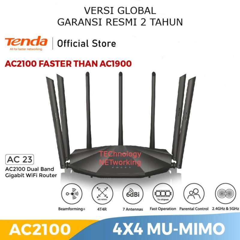 Jual TENDA AC23 WALL KILLER DUAL BAND AC2100 GIGABIT MU MIMO BEAMFORMING Di Seller TECHNET ID 