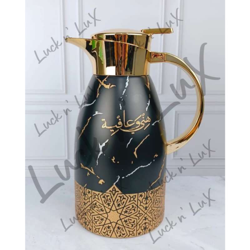 Jual Vacuum Flask / Termos Air Teko Arab White Black Marmer Y31800