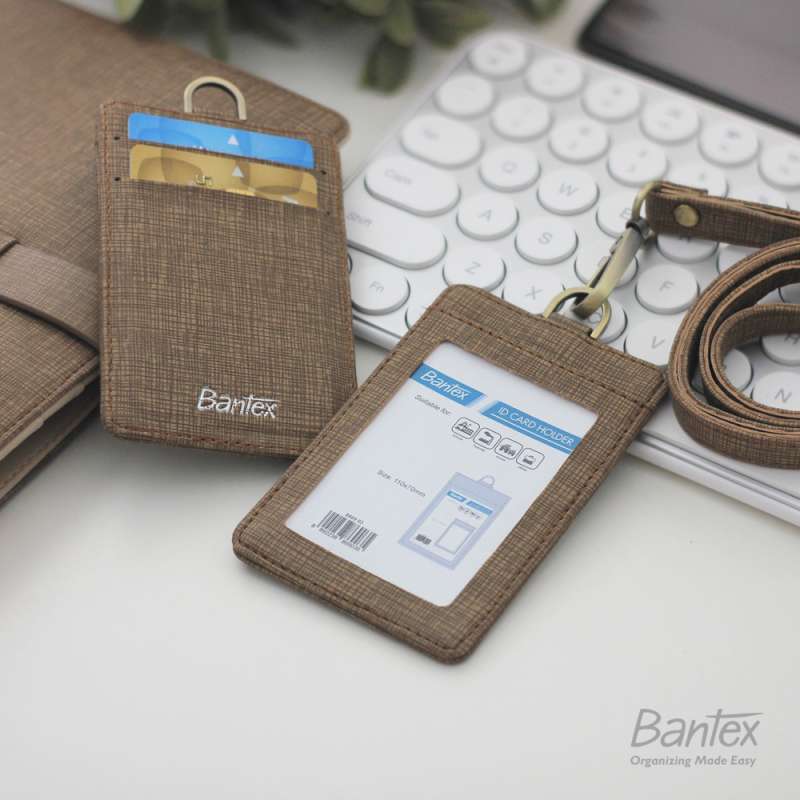 Jual Bantex Leather Name Tag ID Card Holder Brown 8869 03 Kulit