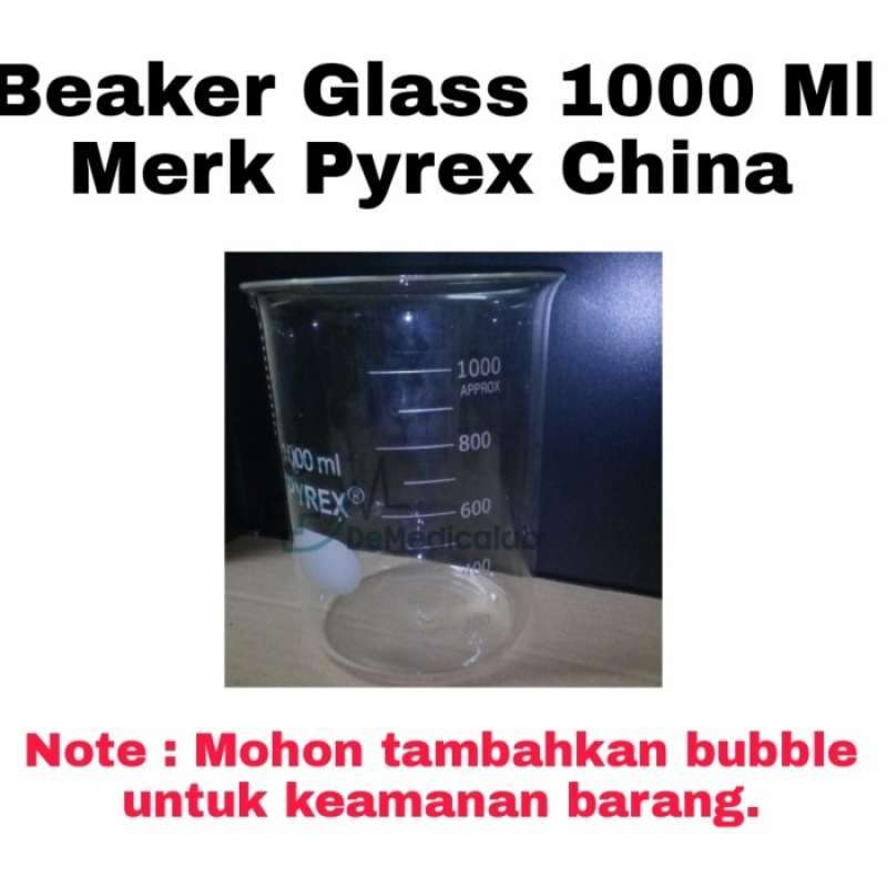 Promo Gelas Kimia Kaca / Beaker Glass Pyrex RRC 1000 ml Diskon 25% di ...
