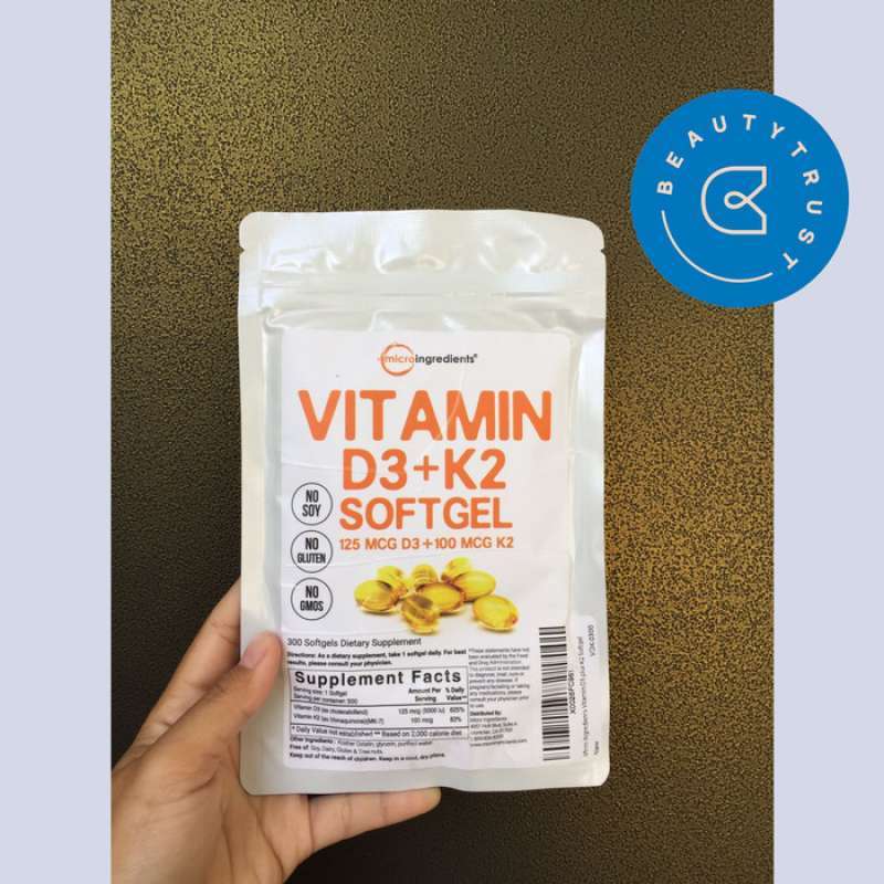 Jual OEM Micro Ingredients Vitamin D3 5000iu 5000 iu K2 MK7 100mcg 300