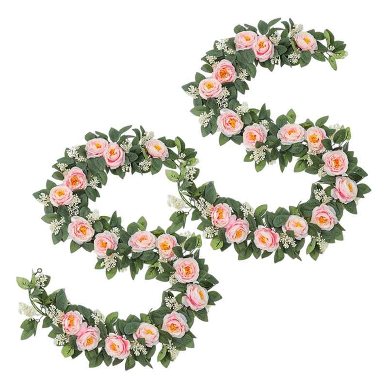 Jual 2 Pieces Faux Rose Vines Decoration For Party Background Wedding