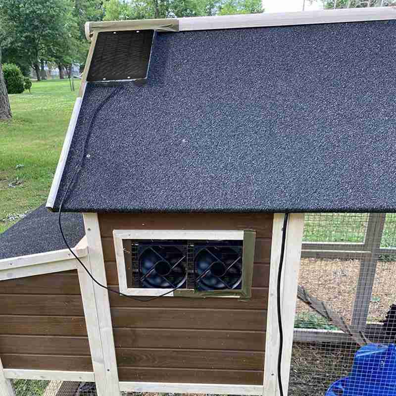 Promo Solar Powered Panel Fan for Chicken Coops Shed Roofs Dog Kennels