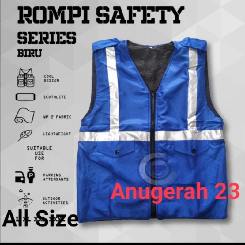Promo Rompi Safety Parasut/ Rompi safety dacron busa biru Diskon 36% di ...