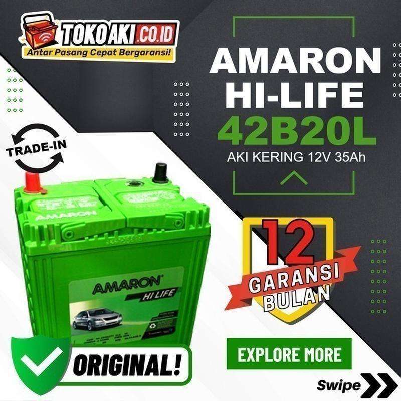 Jual Aki Honda Freed - Amaron HiLife 42B20L / NS40ZL - 12V 35Ah di