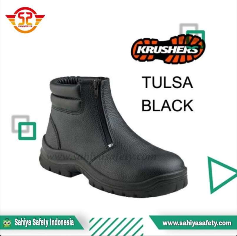 Jual Sepatu safety krushers tulsa hitam Safety shoes krusher tulsa