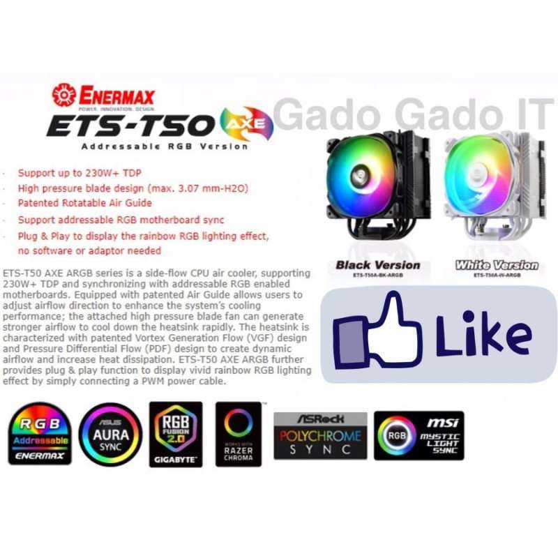 Jual Kipas Heatsink Fan Processor Enermax Etst50 Rgb Cpu Cooler Intel
