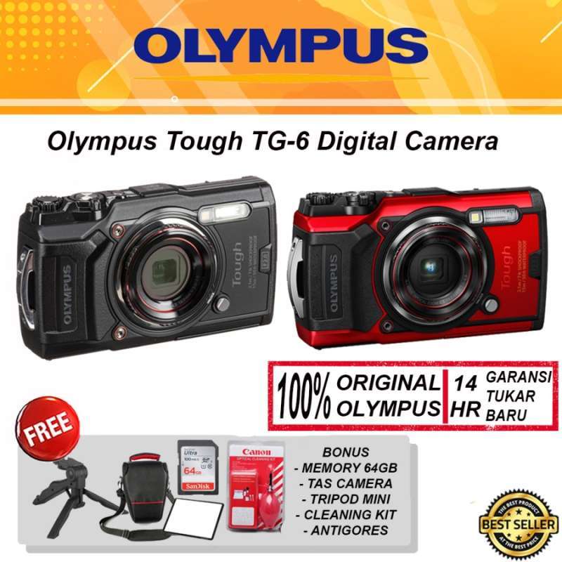 Promo Olympus Tough TG6 Digital Pocket Camera Underwater Waterproof