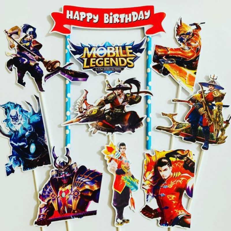 Jual MOBILE LEGEND RED RIBBON TOPPER CAKE BIRTHDAY /HIASAN KUE ULTAH di ...