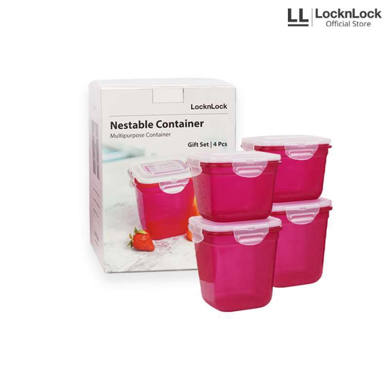 Jual Locknlock Square Food Container Set Hsm8240s4on Di Seller