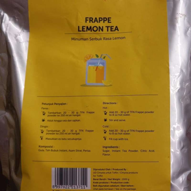 Jual Minuman serbuk rasa lemon TFN lemon tea frappe 1000g di Seller