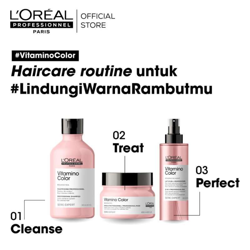 Promo PAKET COMBO LOREAL VITAMINO COLOR SHAMPOO CONDITIONER MASKER
