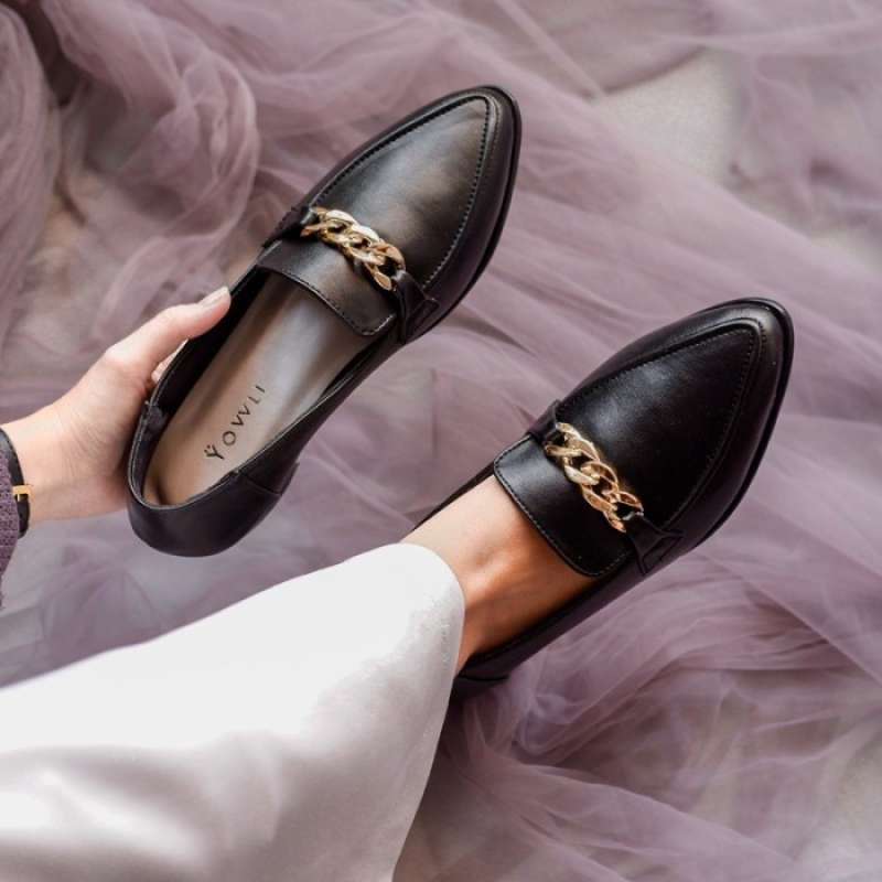 Jual Yovvli Shoes 3Cm Freya Tahu Kerja Flatshoes Flat Wanita Hak Hitam