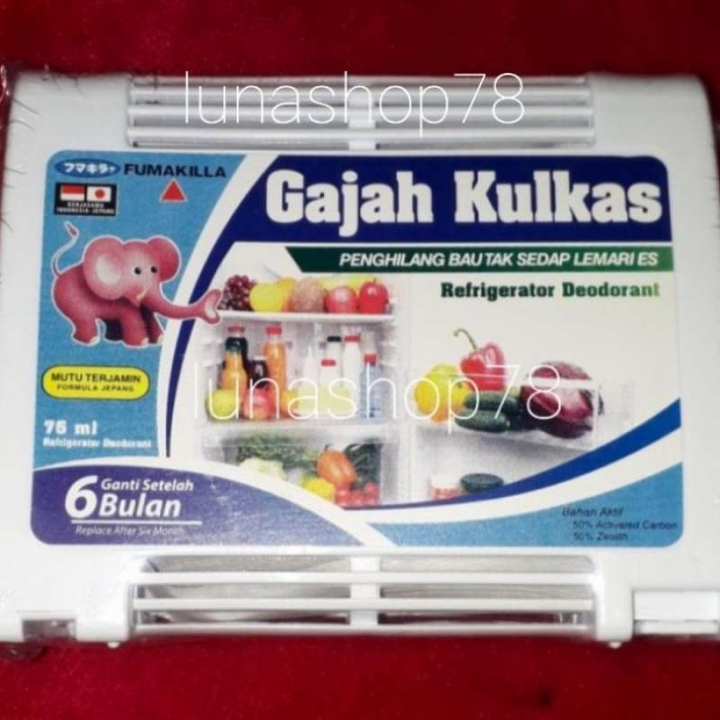 Penghilang bau tak sedap lemari es Gajah Kulkas refrigerator