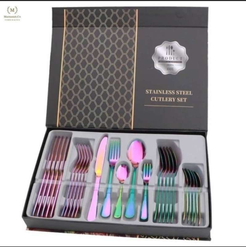 Jual Cutlery Set Box 30 Pieces Bahan Stainless Steel By Mamasan Co