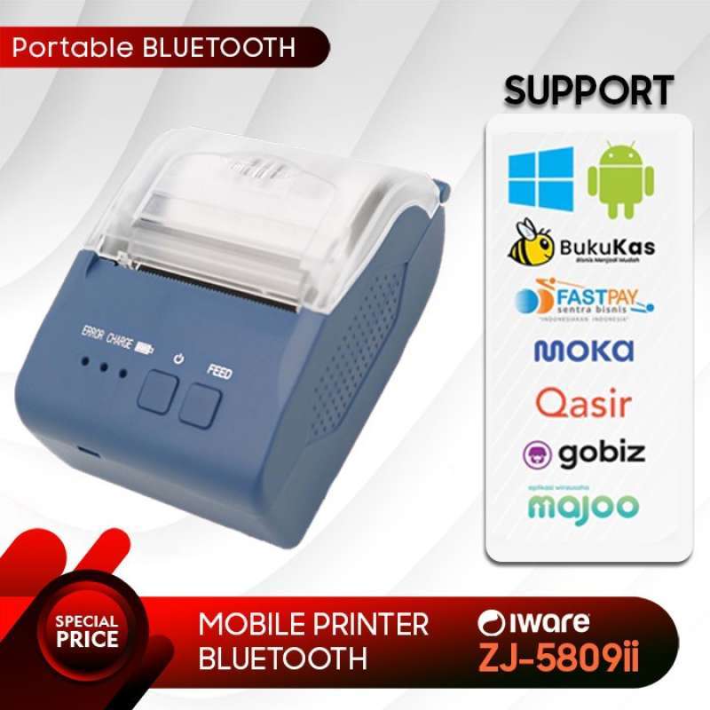 Promo Iware Zj5809Ii Mini Mobile Printer Struk Portable Bluetooth