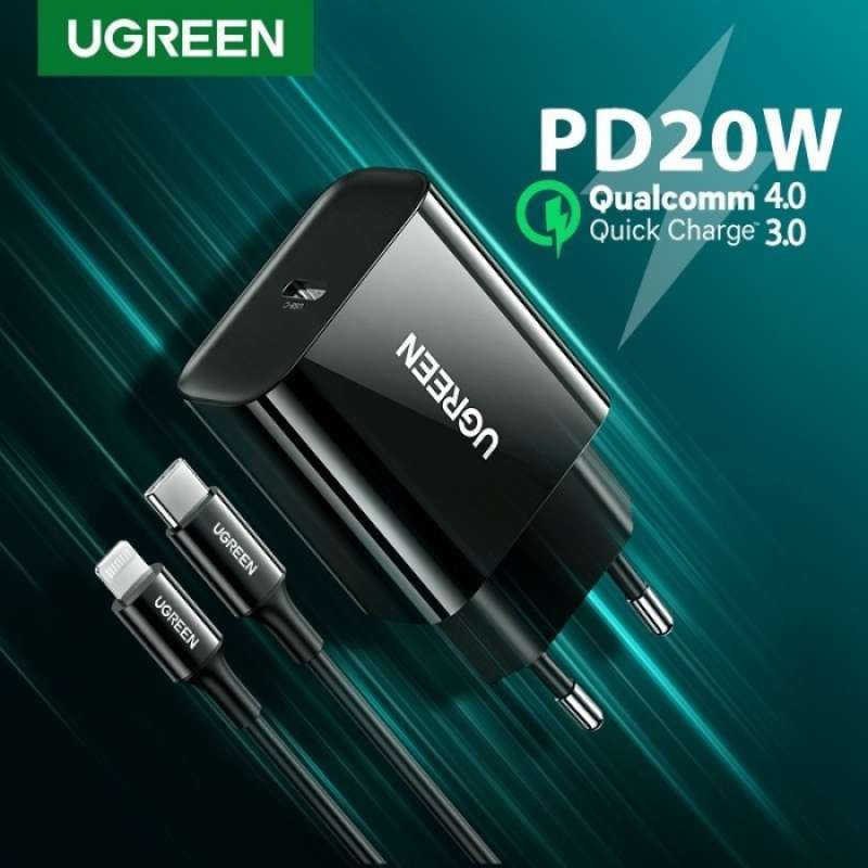 Promo UGREEN Kepala Batok Charger 20W With MFI USB C Lightning iPhone