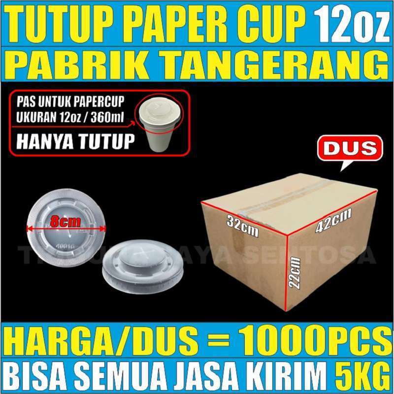 Promo Tutup Paper Cup 12 oz Per Dus Hanya Lid Gelas Kertas Diskon 10% ...