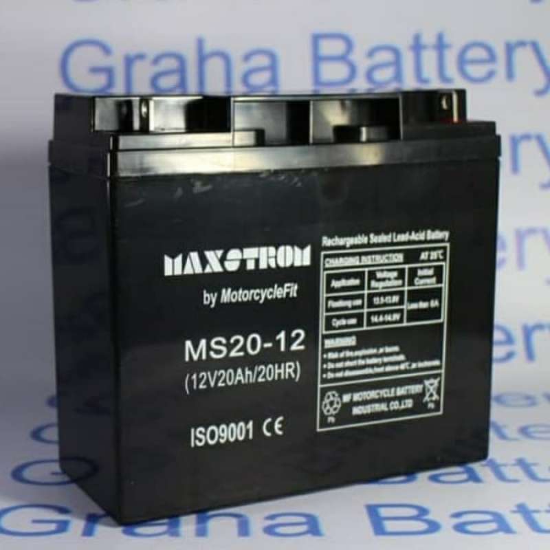 Promo Aki Sepeda Listrik 12v 20ah Maxstrom Battery Kering Diskon 12% Di