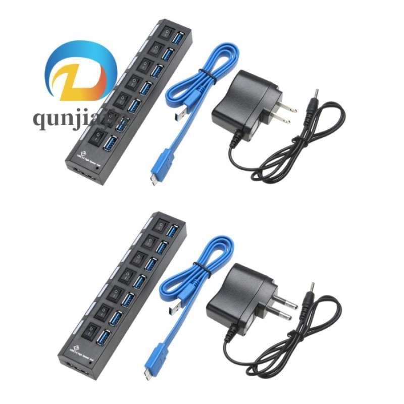 Jual Qunjiajia 7 Port Usb 3.0 5Gbps Kabel Adapter Power On Off Pc di ...